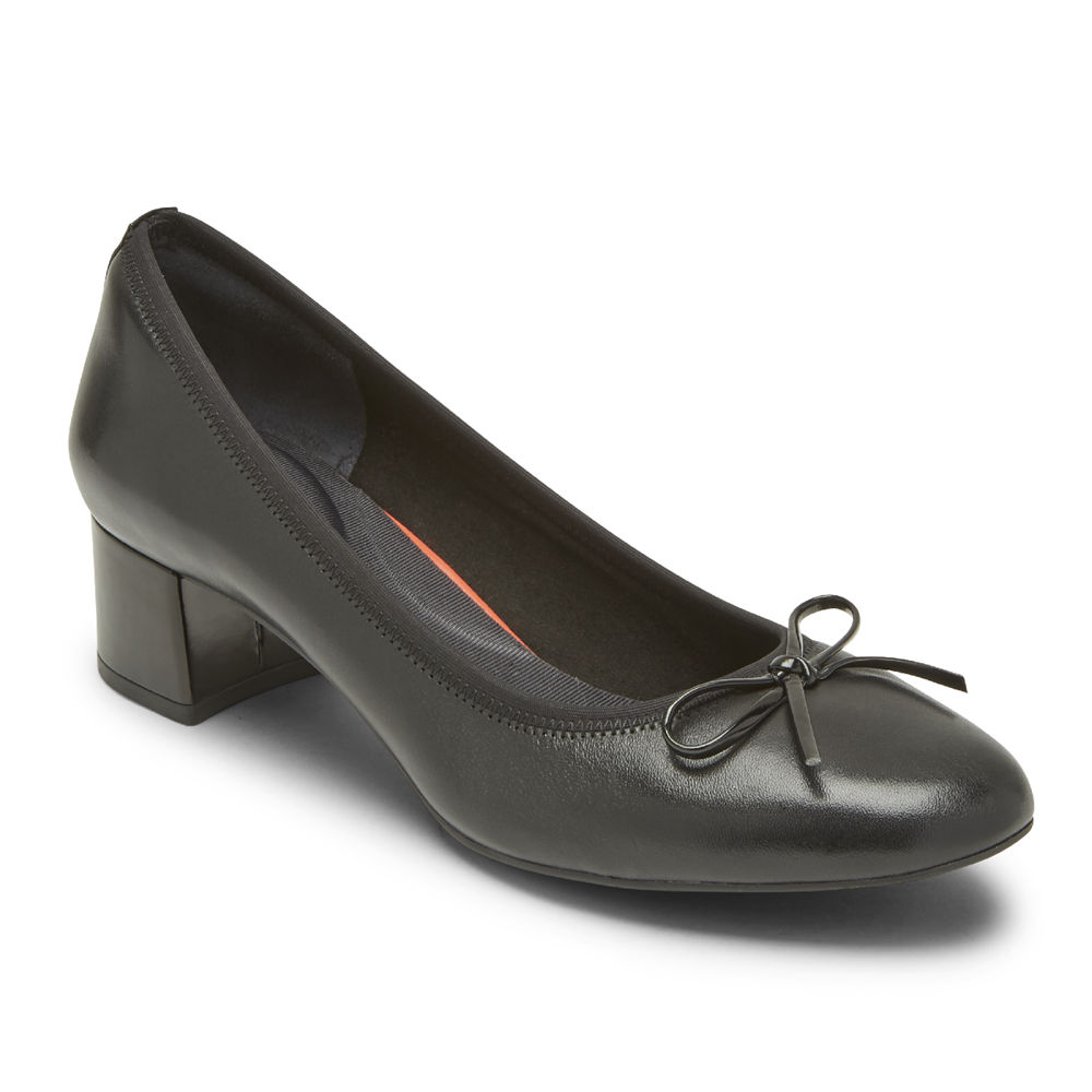 Pumps Rockport Mujer Mexico - Total Motion Sydney Bow Negros - JBQAE9813